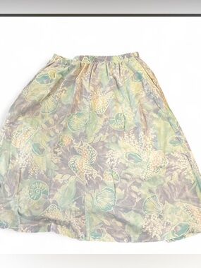 Alfred Dunner Pastel Seashell A-Line Skirt in Mint, Lavender & Peach